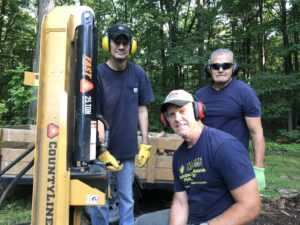 Fraternity at the woodlot with Mike Dlugoss (Knight of the Month March 2023), Greg Thurk (Knight of the year 2024) Raoul Coronado (Knight of the Month July 2024)