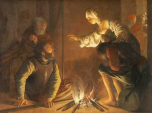 peter's denial at the fire gallilean